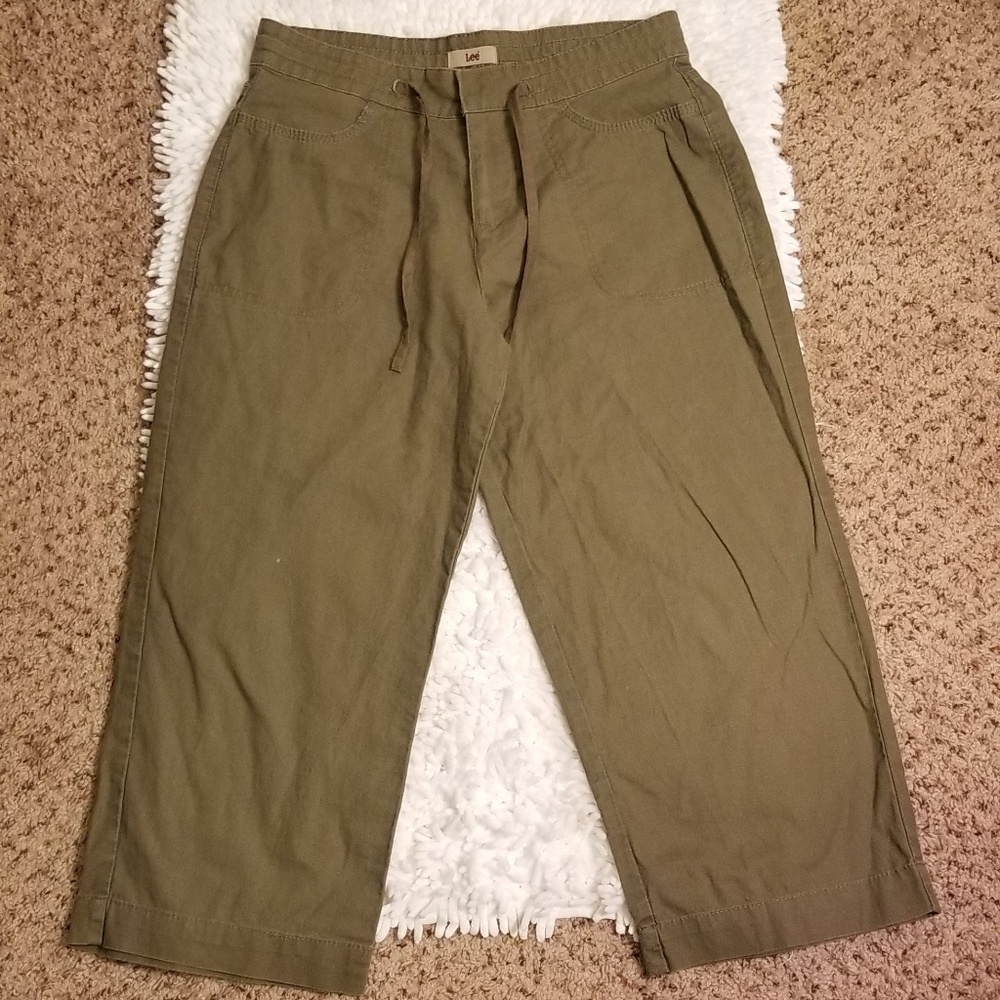 Lee Womens Capri Pants Brown Sz 6M